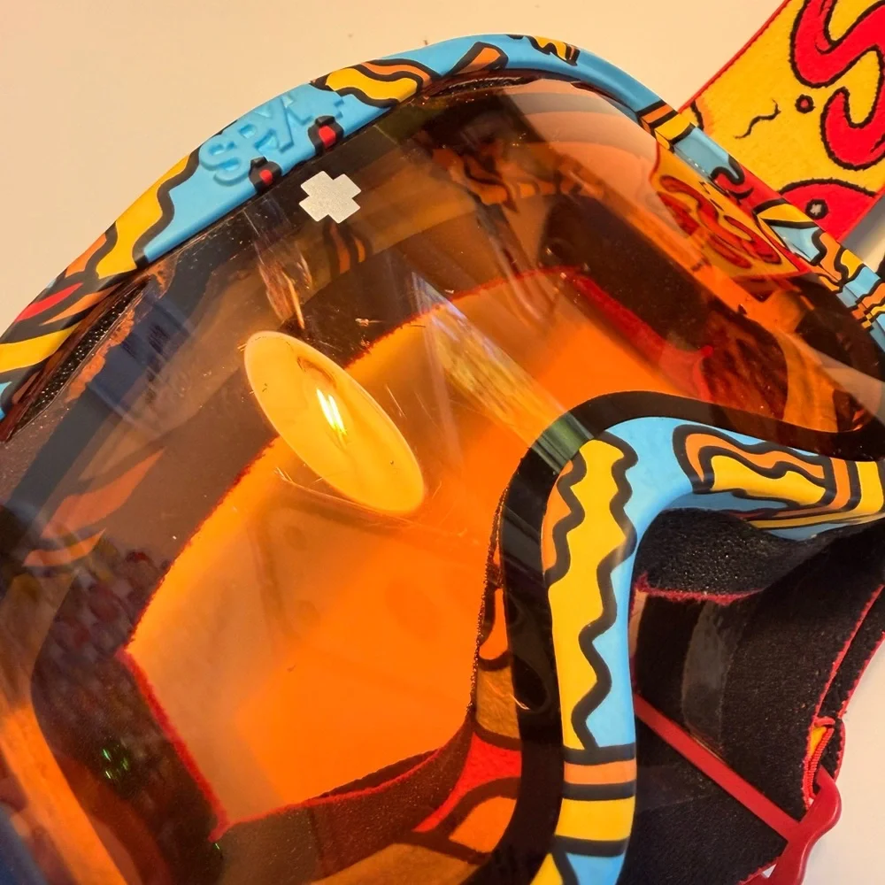 Spy Optic Crusher Elite Ski Goggles JR Youth Orange Lens Multicolor Strap